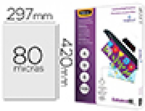 Bolsa de plastificar fellowes brilho din a3 80 microns pack 100 unidades , Fellowes , 155165 , 0077511530623